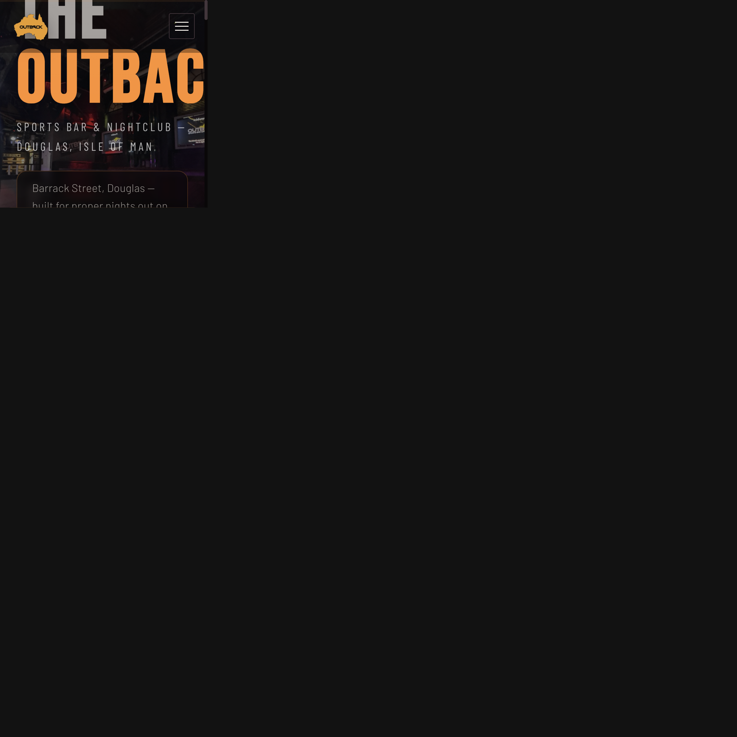 The Outback website homepage
